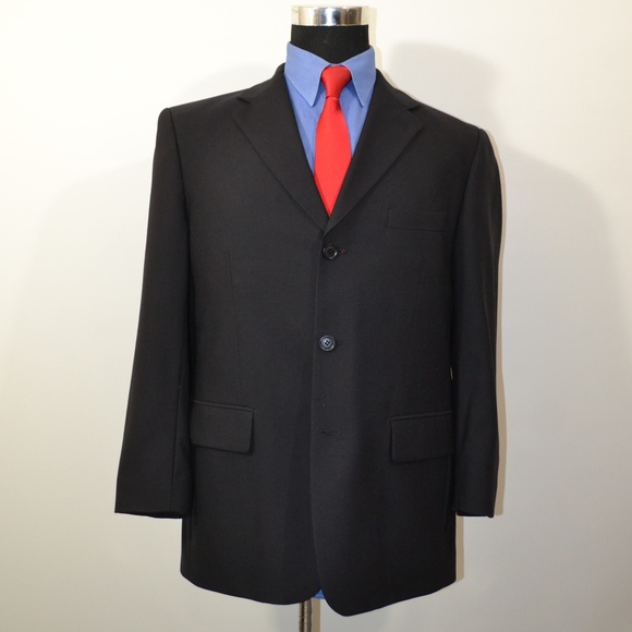 Santorelli 40S Sport Coat Blazer Suit Jacket Black